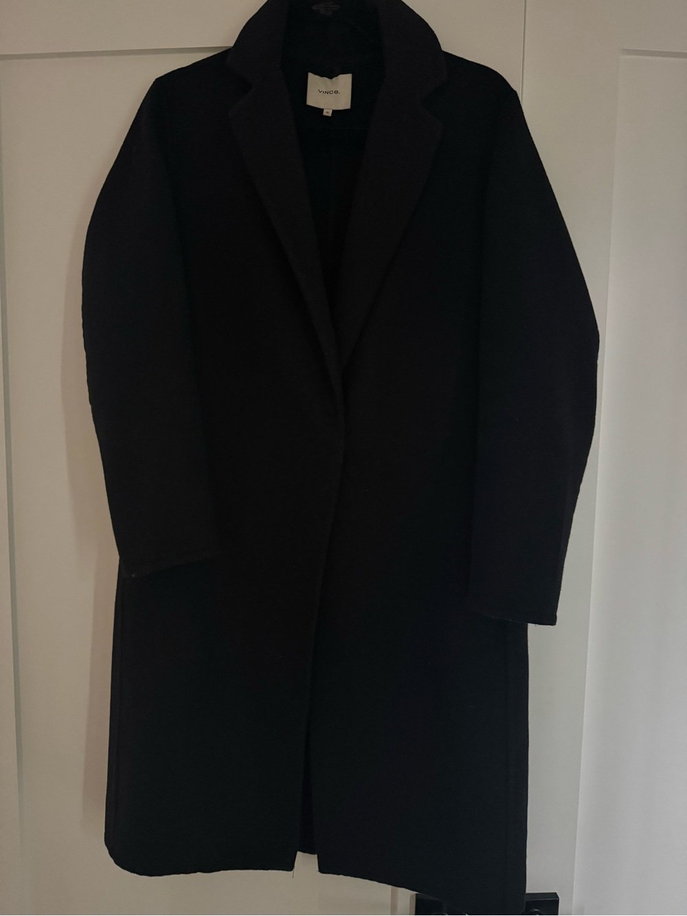 Vince Black Long Wool Trench Coat